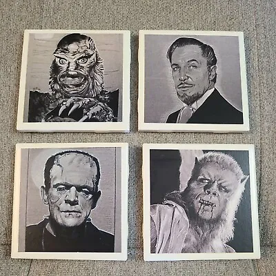 Frankenstein Horror Movie Monster Tumbled Tile Beverage Coasters Halloween • $14.99