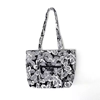 Vera Bradley Miller Travel Bag Large Purse In Bedford Blooms Black White Florals • $41