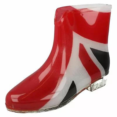 Ladies Jubliee Union Jack Ankle Wellington Boot X1R195 • £9.99