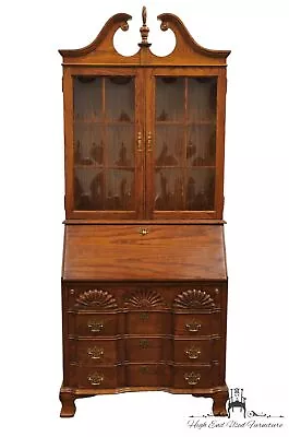 JASPER CABINET Solid Oak Traditional Style 35  Secretary Desk W. Lighted Disp... • $1199.99