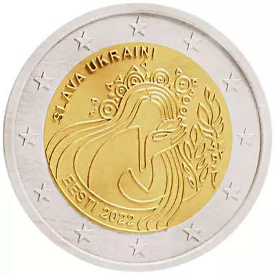 2022 Estonia € 2 Euro Uncirculated UNC Coin Ukraine & Freedom • $6.75