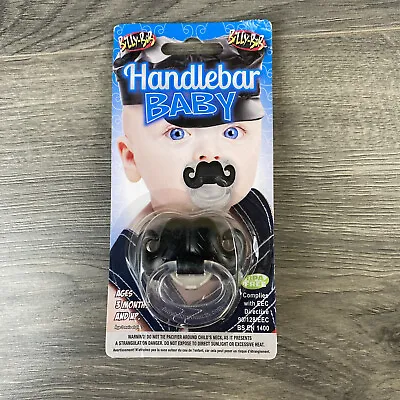 Billy Bob Handlebar Baby Pacifier Black Mustache Costume Casual NWT • $14.94