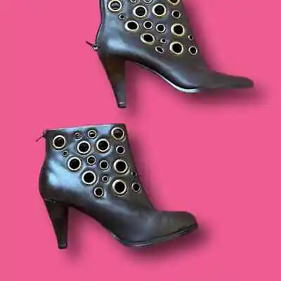 Y2K Grommet Boots Booties Vintage Ankle Boots • $21