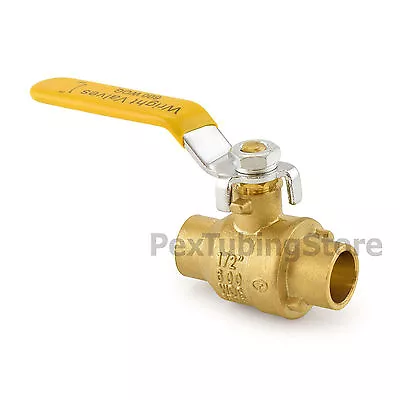 (10) 1/2  Sweat (CxC) Brass Ball Valves Full Port Shut-Off Valve 600psi WOG • $47.04