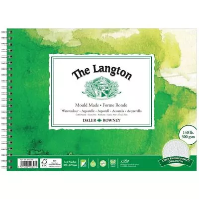 Daler Rowney The Langton Watercolour Cold Pressed Spiral Pad 12x9  300gsm • £17.50