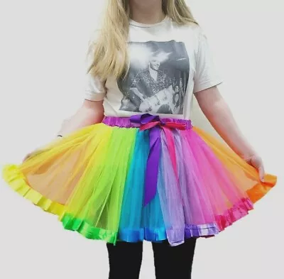 Clown Tutu Fancy Dress Rainbow Pride Costume Party Womens Ladies Skirt Unicorn  • £12.99