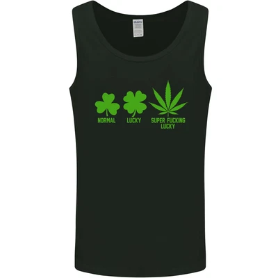 $17.09 • Buy St Patricks Day Lucky Weed Drugs Funny Mens Vest Tank Top