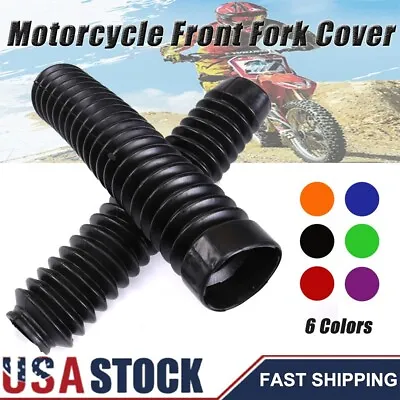 2PCS Black Rubber 250*49*30mm Motorcycle Fork Cover Dust Shield Boots Gaiters • $15.66