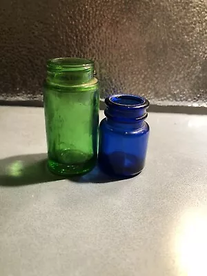 Lot Of 2 Small Medicine Glass Bottles • $1