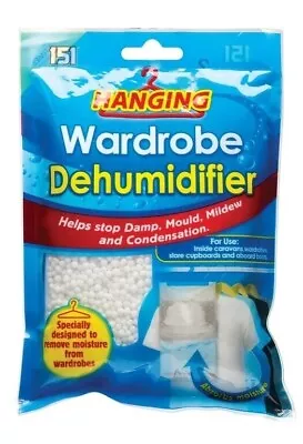 Hanging Wardrobe Dehumidifier Damp Mould Mildew Moisture Condensation 450ml • £4.99