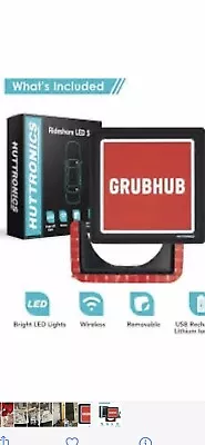 2 USED HUTTRONICS GRUBHUB LED Light Sign For Your Car Bright WirelessRemovable • $79.99