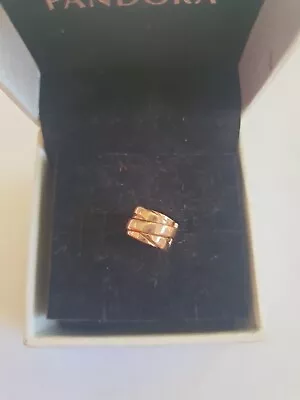 $39 • Buy Pandora Polished Ribbons Rose Gold Charm 789502C00