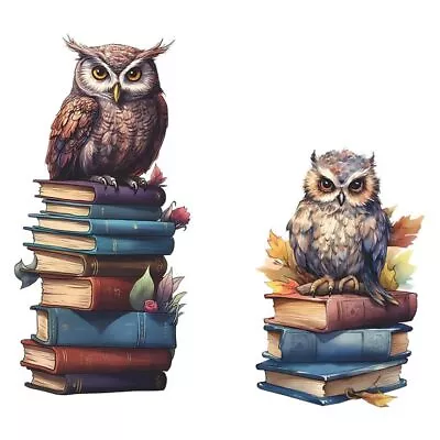 Owl Reading Books Wall Decals Stickers Owl Nursery Decorations New Owl Books • $11.77