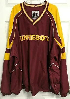 MINNESOTA GOLDEN GOPHERS Men Maroon Gold Embroider Pullover Jacket 3XL 58 Sports • $9.99