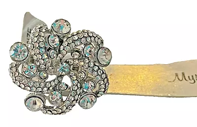 Vintage Ethel & Myrtle Faceted CZ Crystal Cluster Silver Tone Stretch Ring 7 QVC • $42.50