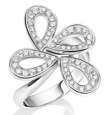 Montblanc Princess Grace De Monaco 18k 750 White Gold Diamond Ring Size 52 • $2429.99