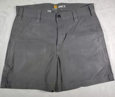 Carhartt Shorts Mens 32 Gray Canvas Relaxed Fit Utility Pockets Workwear • $18.99
