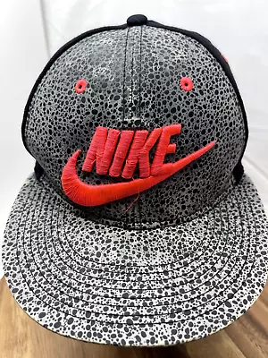 Nike True Hat Cap Leopard Print Snapback  Spotted Embroidered Logo Black Red • $19.98