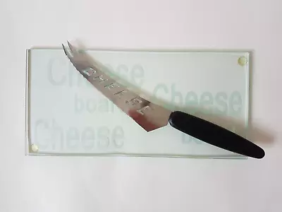 Clear Glass Cheese Board Rectangle And Knife Gift Set 12 Cm X 15 Cm • £10