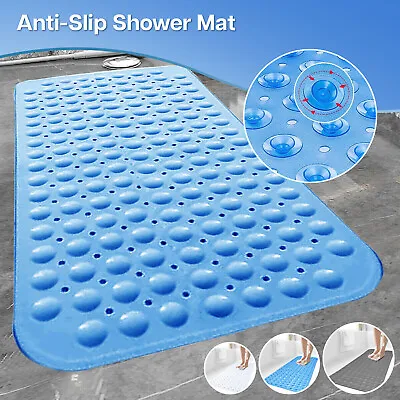 Extra Large Bath Mat Non Slip Bathtub Anti Mold Strong Suction Rubber Shower Mat • £7.49