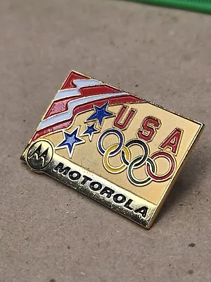 Vintage MOTOROLA USA Sponsor Atlanta 1996 Olympics Hat Pin Lapel • $6.50