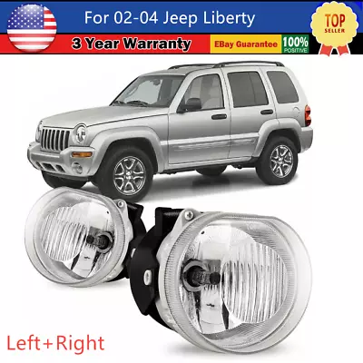 Fog Lights For 2002 2003 2004 Jeep Liberty Driving Bumper Front Lamp W/ Bulb L&R • $50.39