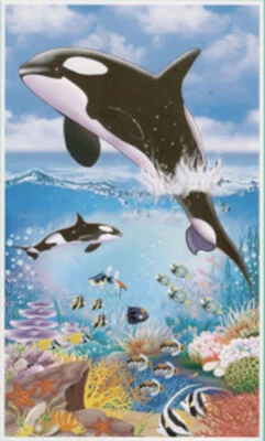 £7.74 • Buy LUAU Hawaiian Tropical Party Scene Setter Photo Backdrop Island Beach Whale Fish