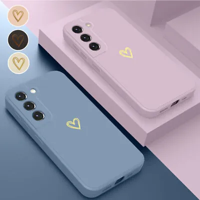 Cute Heart Shockproof Case For Samsung S23 S22 S21 Ultra Plus S20 FE A13 A73 A53 • $8.99