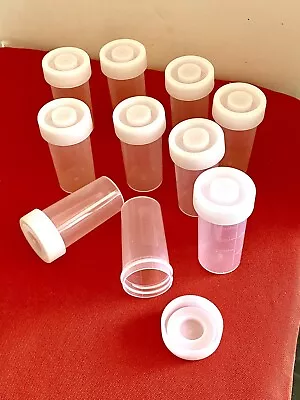 Plastic Pill Bottles Jars 15 Clear Screw OnLIDS Caps Meds Crafts 2 Oz FREE SHIP • $12