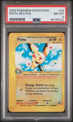 PSA 8 Pichu 22/165 Expedition Base Set E-reader Reverse Holo Rare English • $39.99