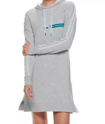 Fila Womens Dress M Gray Blue Hoodie Side Stripe Long Sleeve Comfy Athleisure  • $12.59
