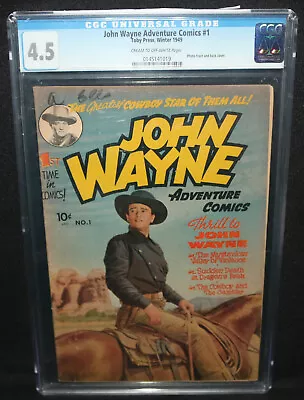 John Wayne Adventure Comics #1 - Photo Cover - CGC Grade 4.5 - 1949 • $499