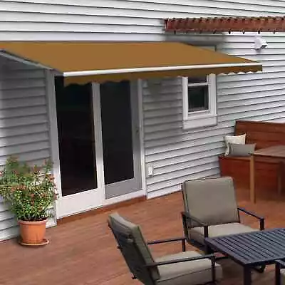 ALEKO Motorized Retractable Patio Awning 12 X 10 Ft Sand Color • $335.20