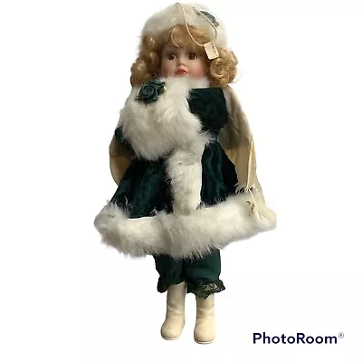 Ornamental Doll Angel Feather Wings Fur Trimmed Velvet Coat & Muffler • $10