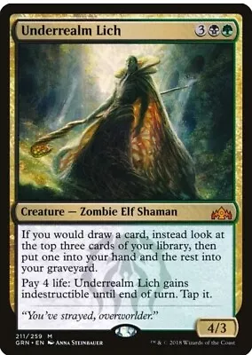 Underrealm Lich LP Light Play MtG Magic The Gathering Guilds Of Ravnica 211/259 • $5.53