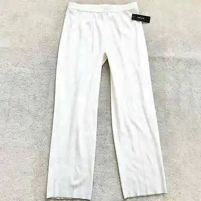 Misook Nwt White Pull On Wrinkle And Fade Resistant Pants Size Large Chic Modern • $69.99
