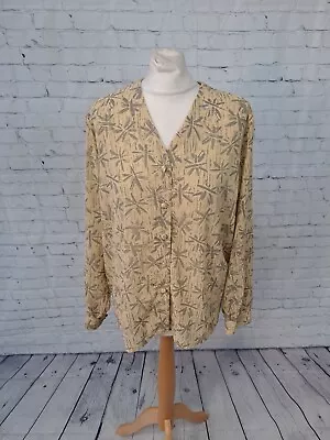 Country Casuals Stone Mix Printed Long Sleeve Blouse Womens Size Large (HC09) • $10.72