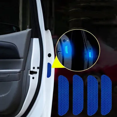 4Pcs Reflective Blue Sticker Car Door Strip Safety Warning Tape Auto Accessories • $3.14