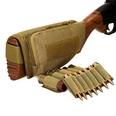 Tactical Buttstock Pouch Shotgun Rifle Cheek Rest Ammo Pouch Butt Stock Holder • $14.76