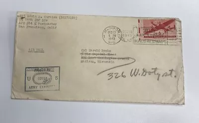 United States Used Censor Cover C25 Army APO 24 To Madison Wisconsin • $2