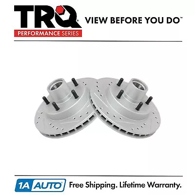 TRQ Performance Brake Rotor Drilled & Slotted Coated Front Pair For Chevy • $119.95