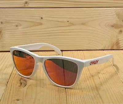 Oakley Frogskins Asian Fit Size White Frame Miror Lens Sunglasses Rare Limited • $379.99