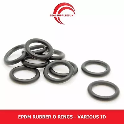 £3.45 • Buy EPDM Rubber O Ring Seals - Various ID - 1MM Cross Section - UK Supplier
