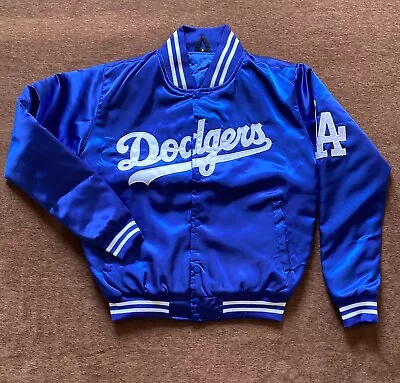 LA Dodgers MLBVarsity Blue Satin Bomber Jackets For Boy's And Men's • $75