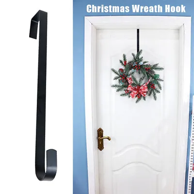 28/38cm Over The Door Hanger Metal Hook For Christmas Wreath Hat Clothes Holder • £5.63