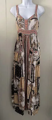 Matilda Jane Adventure Begins Perfectly Paisley Maxi Dress Pockets Sz Medium • $38