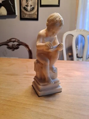 £7.50 • Buy Vintage Or Antique Alabaster Statue Boy Reading