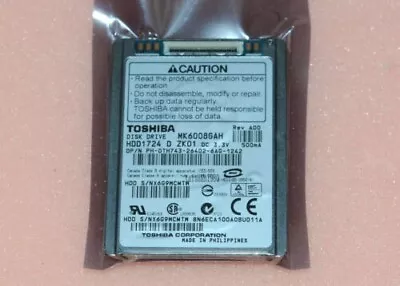 TOSHIBA 1.8  MK6008GAH 60GB HDD FOR DELL Latitude Hard DISK DRIVE • £11.99