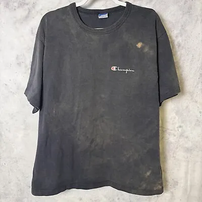 Vintage 90s Champion T Shirt Mens XL Black Short Sleeve Distressed USA I5 • $16.99
