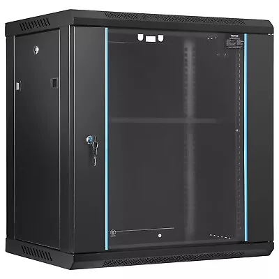 VEVOR 12U Wall Mount Network Server Rack Cabinet Enclosure 15.5'' Deep Door Lock • £116.39